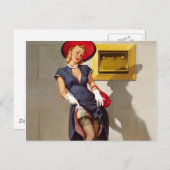Retro Pin-Up Girl Briefkaart (Voorkant / Achterkant)