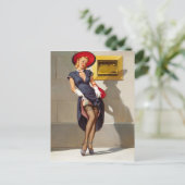 Retro Pin-Up Girl Briefkaart (Staand voorkant)