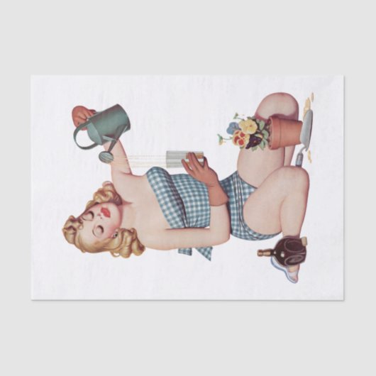  Retro Pin up Girl Decoupage Furmie Tissuepapier (Voorkant)