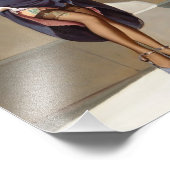 Retro Pin-Up Girl Foto Afdruk (Hoek)
