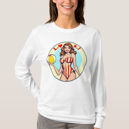 Retro Pin-up Girl Graphic Sweatshirt (Voorkant)