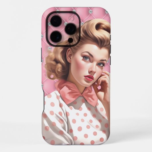 Retro Pin-Up Girl iPhone Hoesje (Achterkant)