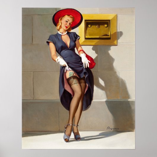 Retro Pin-Up Girl Poster (Voorkant)