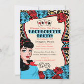 Retro Pin-up Girl, Rock-A-Billy Party Kaart (Voorkant)