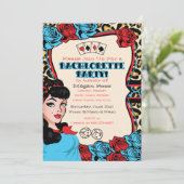 Retro Pin-up Girl, Rock-A-Billy Party Kaart (Staand voorkant)