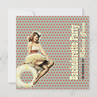 retro - pin - up girl sailor bachelorette kaart