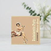 retro - pin - up girl sailor bachelorette kaart (Staand voorkant)