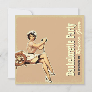 retro - pin - up girl sailor bachelorette kaart