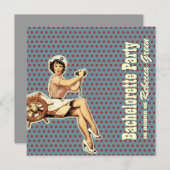 retro - pin - up girl sailor bachelorette kaart (Voorkant / Achterkant)