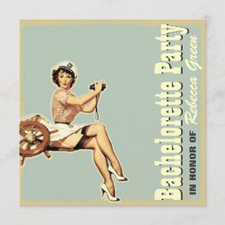 retro - pin - up girl sailor bachelorette kaart