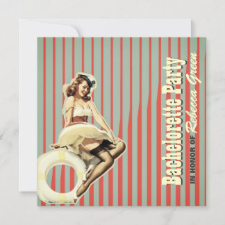 retro - pin - up girl sailor bachelorette kaart