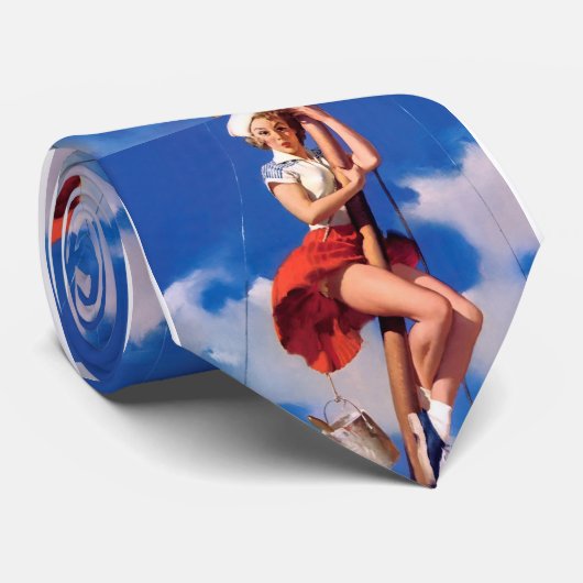  Retro Pin Up Girl Stropdas (Opgerold)