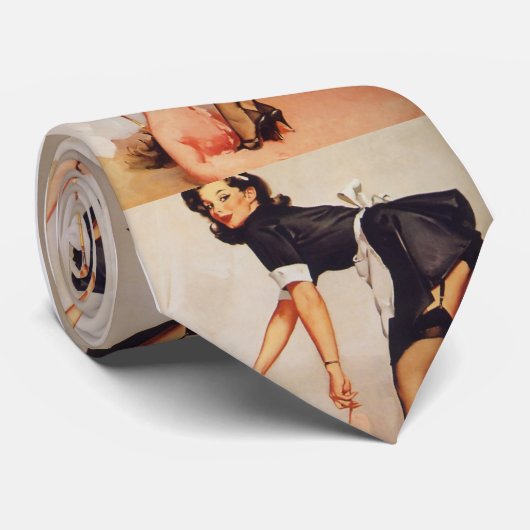 Retro Pin Up Girl Stropdas (Opgerold)