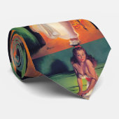  Retro Pin Up Girl Stropdas (Opgerold)