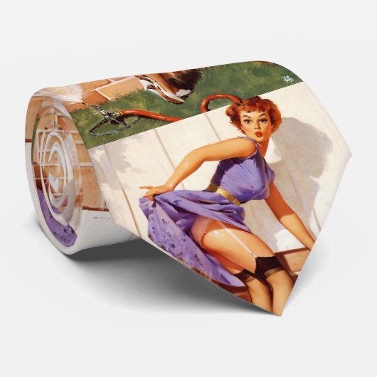  Retro Pin Up Girl Stropdas (Opgerold)