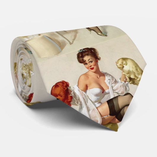  Retro Pin Up Girl Stropdas (Opgerold)