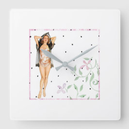 Retro Pin Up Girl Wall klok
