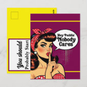 Retro Pin-up Hé Pudding Briefkaart (Voorkant / Achterkant)