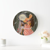  Retro Pin-up Illustratie Thunder_Cove Grote Klok (Huis)