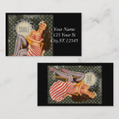  Retro Pin-up Illustratie Thunder_Cove Visitekaartje (Voorkant / Achterkant)