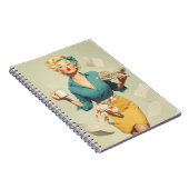 Retro Pin-Up Kantoor Chic Notitieboek (Rechterzijde)