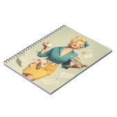 Retro Pin-Up Kantoor Chic Notitieboek (Linkerzijde)