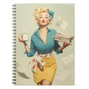 Retro Pin-Up Kantoor Chic Notitieboek