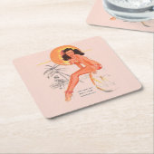 Retro Pin-up Kartonnen Onderzetters (Schuin)