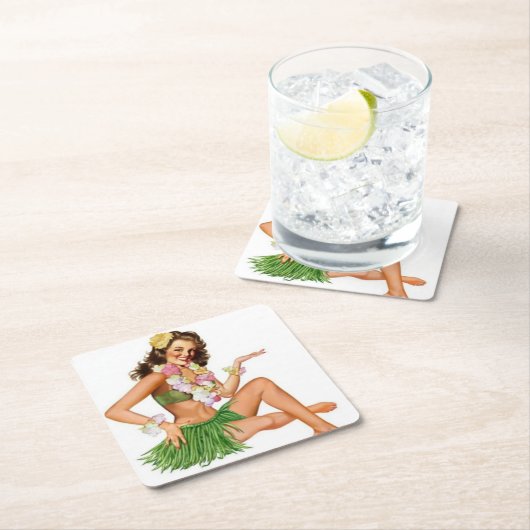 Retro Pin-up Kartonnen Onderzetters (Insitu)