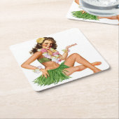 Retro Pin-up Kartonnen Onderzetters (Schuin)