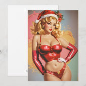 Retro Pin-up Kerstkaart (Voorkant / Achterkant)