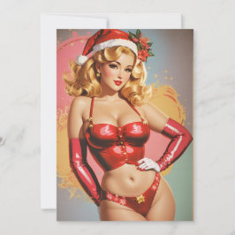Retro Pin-up Kerstkaart