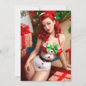 Retro Pin-up Kerstkaart (Voorkant)