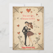 Retro Pin-Up Koppel Oudejaars Kaart Valentijnsdag (Voorkant)