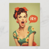 Retro Pin-Up Krachtige Schreeuw Kaart (Voorkant)