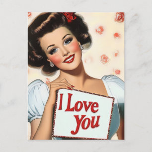 Retro Pin-Up Love Briefkaart