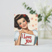 Retro Pin-Up Love Briefkaart (Staand voorkant)