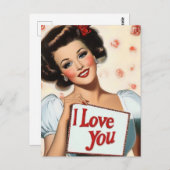 Retro Pin-Up Love Briefkaart (Voorkant / Achterkant)