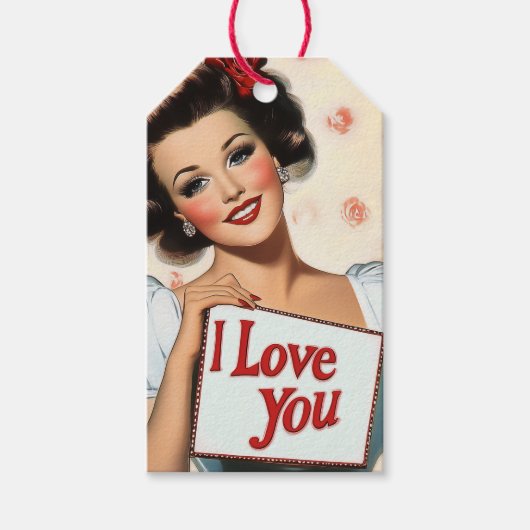 Retro Pin-Up Love Cadeaulabel (Voorkant)