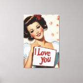 Retro Pin-Up Love Canvas Afdruk (Voorkant)
