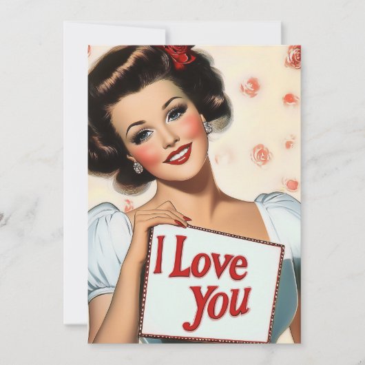 Retro Pin-Up Love Kaart (Voorkant)