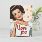 Retro Pin-Up Love Kaart (Staand voorkant)