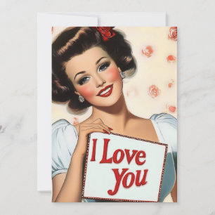 Retro Pin-Up Love Kaart