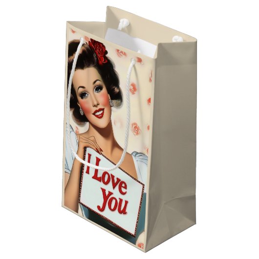 Retro Pin-Up Love Klein Cadeauzakje (Achterkant Gekanteld)