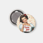 Retro Pin-Up Love Magneet (Voorkant / Achterkant)