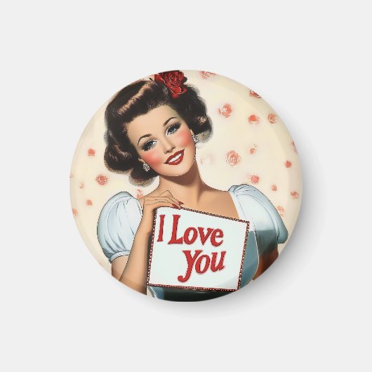 Retro Pin-Up Love Magneet (Voorkant)