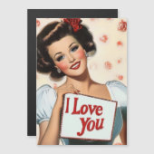 Retro Pin-Up Love Magnetische Uitnodiging (Voorkant / Achterkant)
