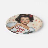 Retro Pin-Up Love Papieren Bordje (Gekanteld)