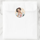 Retro Pin-Up Love Ronde Sticker (Tas)