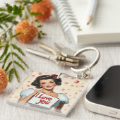 Retro Pin-Up Love Sleutelhanger (Voorkant Rechts)